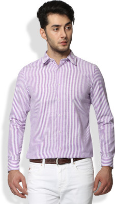

Brooklyn Blues Men's Striped Casual White Shirt