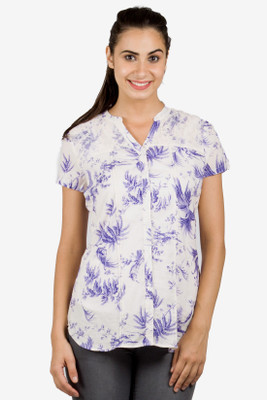 

B Kind Women's Printed Casual Purple Shirt