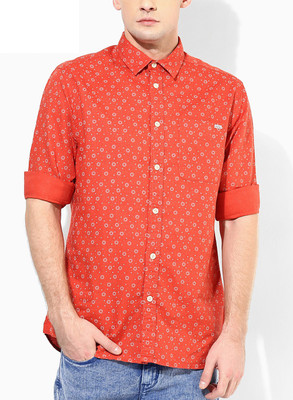 

Jack & Jones Men's Floral Print Casual Orange Shirt, Orangeade