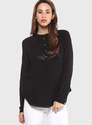 

Vero Moda Embellished Women's Round Neck Black T-Shirt