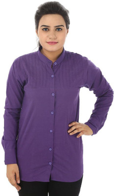 

TeeMoods Women's Solid Casual Purple Shirt