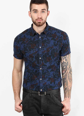 

Jack & Jones Men's Printed Casual Blue Shirt, Dress blues