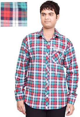 BRITISH TERMINAL Men Checkered Casual Red Shirt