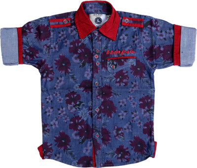 

Bad Boys Boys Floral Print Casual Multicolor Shirt, Blue