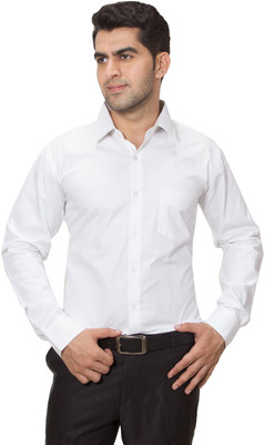 Hancock Men Solid Formal White Shirt