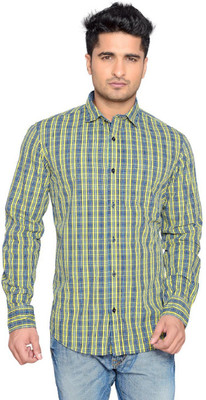 

Thinc Men' Checkered Casual Dark Blue Shirt, Navy;yellow