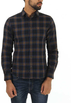 

Indian Terrain Men's Checkered Casual Black, Brown Shirt