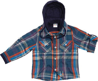 

Wow Mom Boys Self Design Casual Blue Shirt