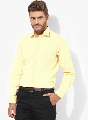 

FabTag - Being Fab Men's Solid Formal Yellow Shirt, Lemon yellow