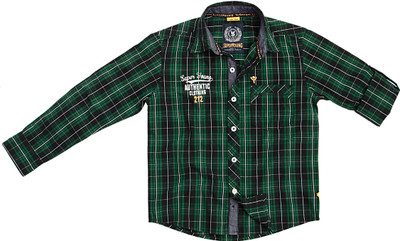 

SuperYoung Boys Checkered Casual Green Shirt