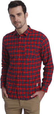 

Jack & Jones Men' Checkered Casual Red, Dark Blue Shirt, Cherry tomato