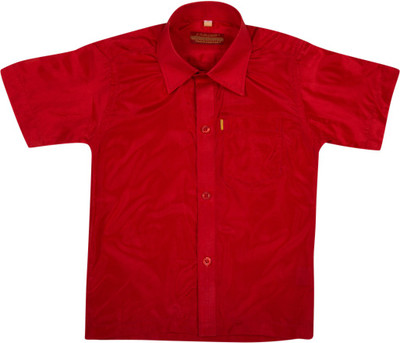 Thangamagan Boys Solid Casual Red Shirt Thangamagan Boys Solid Casual Red Shirt