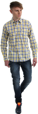 

Wrangler Men's Checkered Casual Multicolor Shirt, Yellow