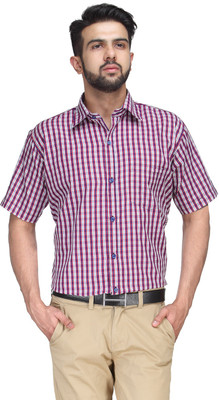 KOOLPALS Men Checkered Formal Blue Shirt KOOLPALS Men Checkered Formal Blue Shirt