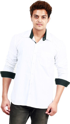 

Trendster Men' Solid Casual White Shirt