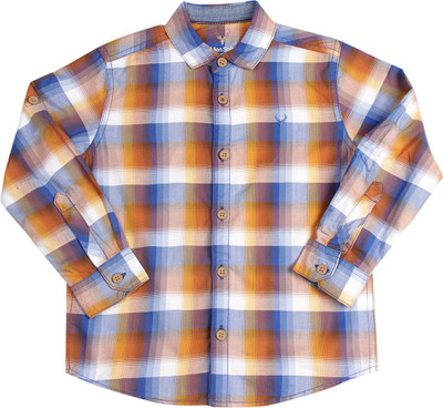 

Allen Solly Junior Boys Checkered Casual Yellow Shirt, Navy