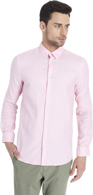 

Jack & Jones Men's Solid Casual Pink Shirt