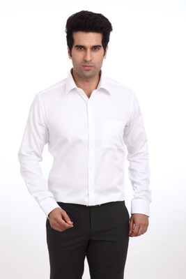 

Park Avenue Men's Striped Formal White Shirt