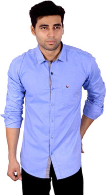 Studio Nexx Men's Solid Casual Blue Shirt