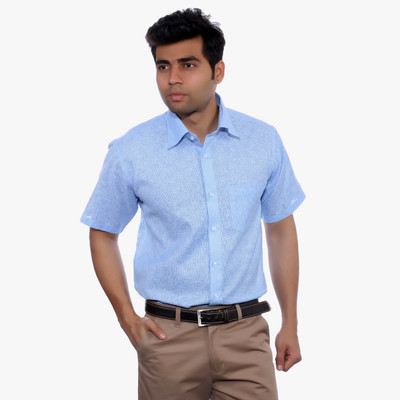 

Studio Nexx Men's Self Design Formal Blue Shirt, Royal blue