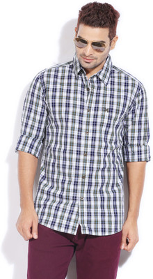 

Wrangler Men's Checkered Casual Blue, White Shirt