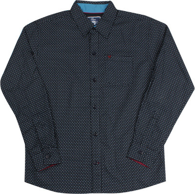 

612 League Boys Printed Casual Dark Blue Shirt, Navy