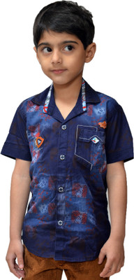 

Crux & Hunter Boy's Solid Casual Blue Shirt, Navy blue
