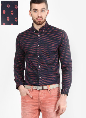 

Jack & Jones Men's Printed Casual Dark Blue Shirt, Navy blazer