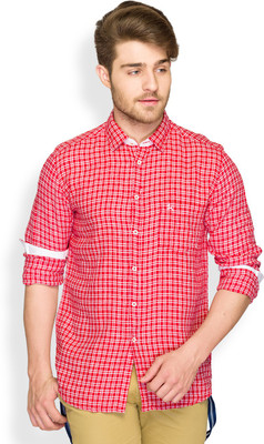 

Parx Men's Checkered Casual Red Shirt