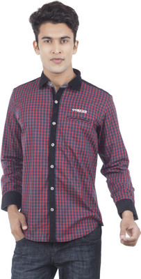 

EdenElliot Men's Checkered Casual Red, Black Shirt