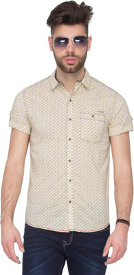 

Mufti Men's Houndstooth Casual Beige, Blue Shirt, Khaki