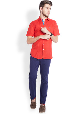

Parx Men's Solid Casual Red Shirt