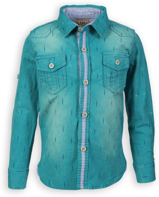 

Lilliput Boy's Printed Casual Green Shirt
