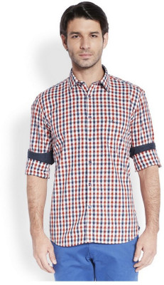 

Parx Men's Checkered Casual Red Shirt