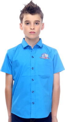 

MashUp Boys Self Design Casual Blue Shirt