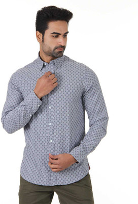 

London Fog Men's Printed Casual Grey Shirt