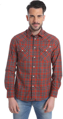 

Jack & Jones Men's Checkered Casual Red Shirt, Syrah
