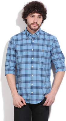 Gant Men's Checkered Casual Blue Shirt, 449