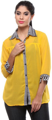 

TeeMoods Women's Solid Casual Yellow Shirt