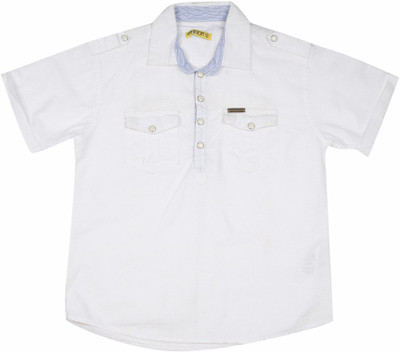

Gini & Jony Baby Boys Solid Casual White Shirt, Bright white(1203)