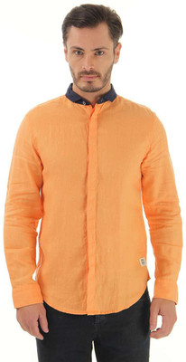 

Jack & Jones Men' Solid Casual Orange Shirt, Orange pop
