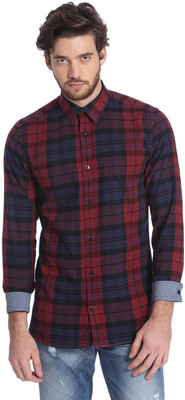 

Jack & Jones Men's Checkered Casual Multicolor Shirt, Port
