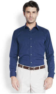 

Park Avenue Men's Solid Casual Dark Blue Shirt