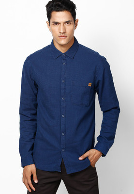 

Jack & Jones Men's Solid Casual Dark Blue Shirt, Dark blue denim