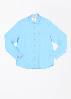 

John Players Men's Solid Casual Blue Shirt, 1a6