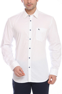 

Parx Men's Polka Print Formal Shirt, White