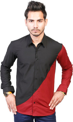 

Trendster Men's Solid Casual Black, Red Shirt