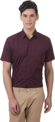 You Forever Men's Solid Casual Purple Shirt, Dark purple