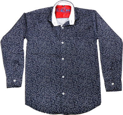 

Kidzee Boys Self Design Casual Blue Shirt