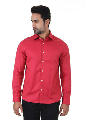 

London Fog Men's Solid Casual Maroon Shirt